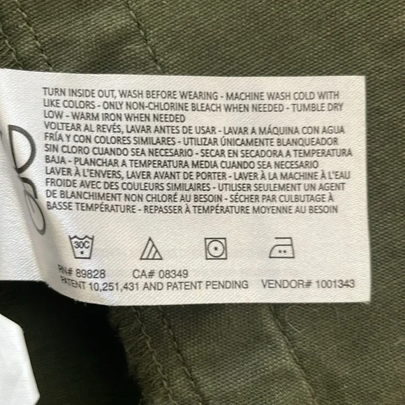 Nine West olive green denim cotton coat. NWT. Medium. Snaps. Cinches. - Picture 8 of 10